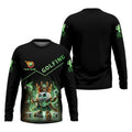 Golf King Green Fire, Custom Name Men's Golf Polo Shirt, Funny Golf Polo Shirt, Gift For Golfers