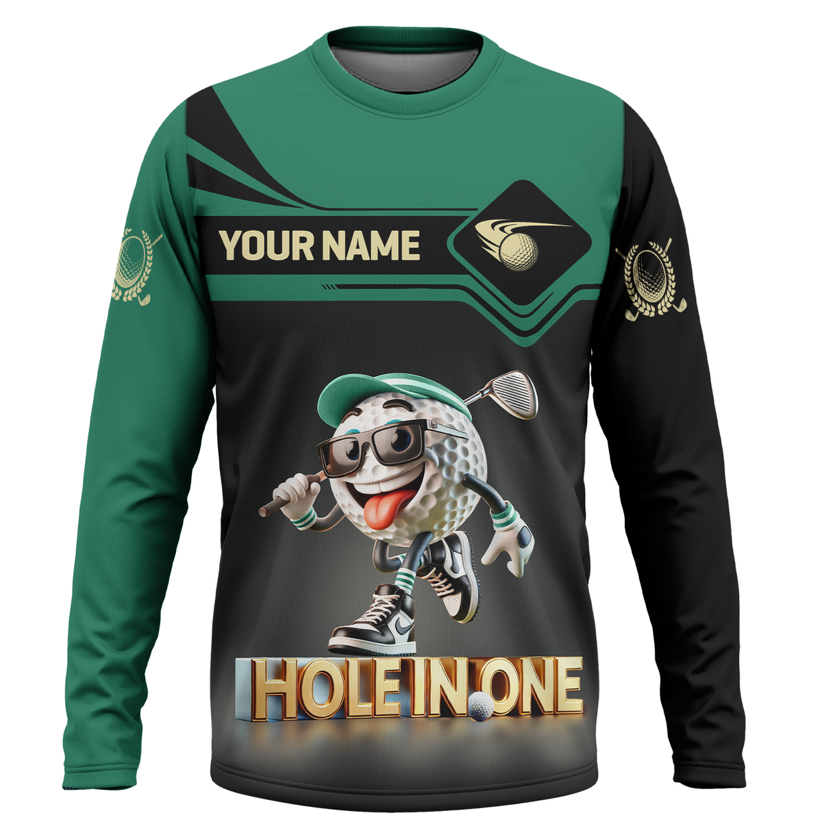 Hole In One Funny Golf Ball, Custom Men's Golf Polo Shirt, Golfing Apparel, Funny Golf Shirt, Gift For Golfers