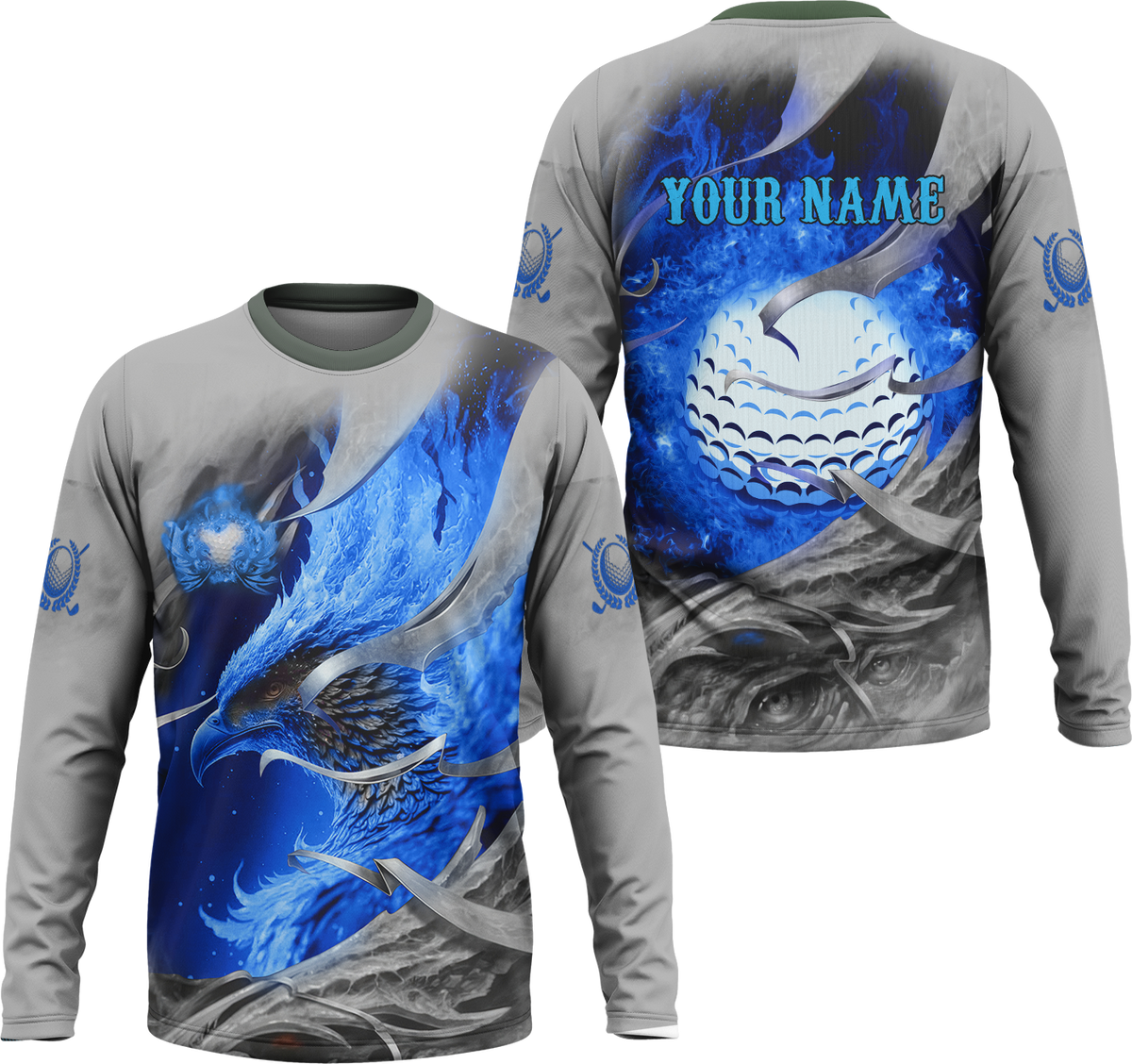 Blue Phoenix Custom Golf Polo Shirt, Golf Apparel, Golf Gift For Men