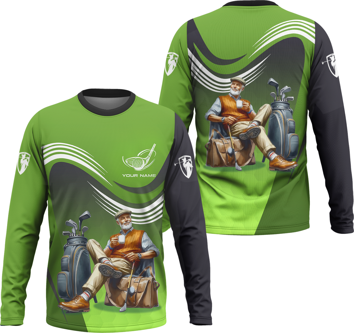 Classic Senior Golfer Custom Men's Golf Polo Shirt, Golfing Apparel, Gift For Golfers