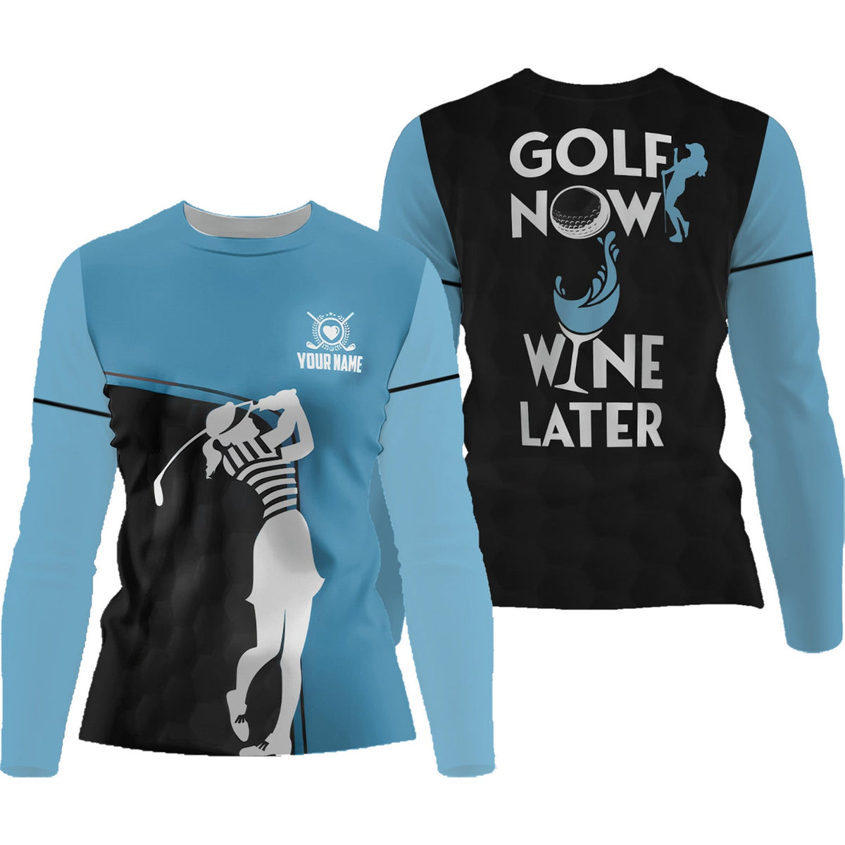 Golf Now Wine Later Custom Womens Golf Polo Shirt, Golfing Apparel, Womens Golf Gifts