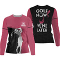 Golf Now Wine Later Custom Womens Golf Polo Shirt, Golfing Apparel, Womens Golf Gifts