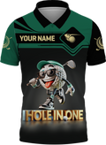 Hole In One Funny Golf Ball, Custom Men's Golf Polo Shirt, Golfing Apparel, Funny Golf Shirt, Gift For Golfers