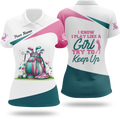 I Know I Play Like A Girl Try To Keep Up Custom Womens Golf Polo Shirt, Golfing Apparel, Womens Golf Gifts