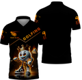 Custom Golf King Fire, Men's Golf Polo Shirt With Name, Golfing Apparel, Gift For Golfers
