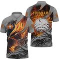 Fire Phoenix Custom Golf Polo Shirt, Golf Apparel, Golf Gift For Men
