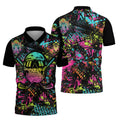 Skull Graffiti Custom Men's Golf Polo Shirt, Golfing Apparel, Mens Golf Gift