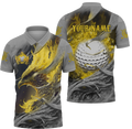 Golden Phoenix Custom Golf Polo Shirt, Golf Apparel, Golf Gift For Men