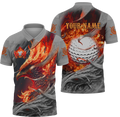 Red Phoenix Custom Golf Polo Shirt, Golf Apparel, Golf Gift For Men
