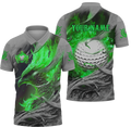 Green Phoenix Custom Golf Polo Shirt, Golf Apparel, Golf Gift For Men