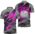 Pink Phoenix Custom Golf Polo Shirt, Golf Apparel, Golf Gift For Men