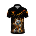 Custom Golf King Fire, Men's Golf Polo Shirt With Name, Golfing Apparel, Gift For Golfers