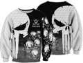 Punisher Skull Golf Polo Shirt, Skull 3D Art Shirt, Golfing Apparel, Gift For Golfers