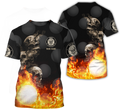 Skull And Fire Custom Golf Polo Shirt, Gift For Golfers, Golf Gift For Men