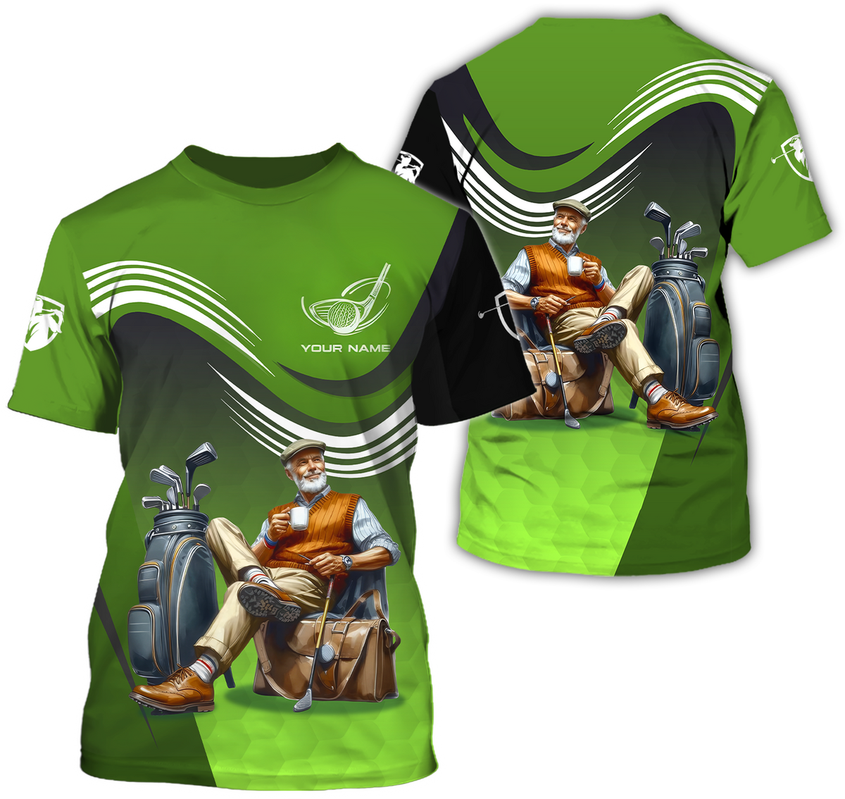 Classic Senior Golfer Custom Men's Golf Polo Shirt, Golfing Apparel, Gift For Golfers
