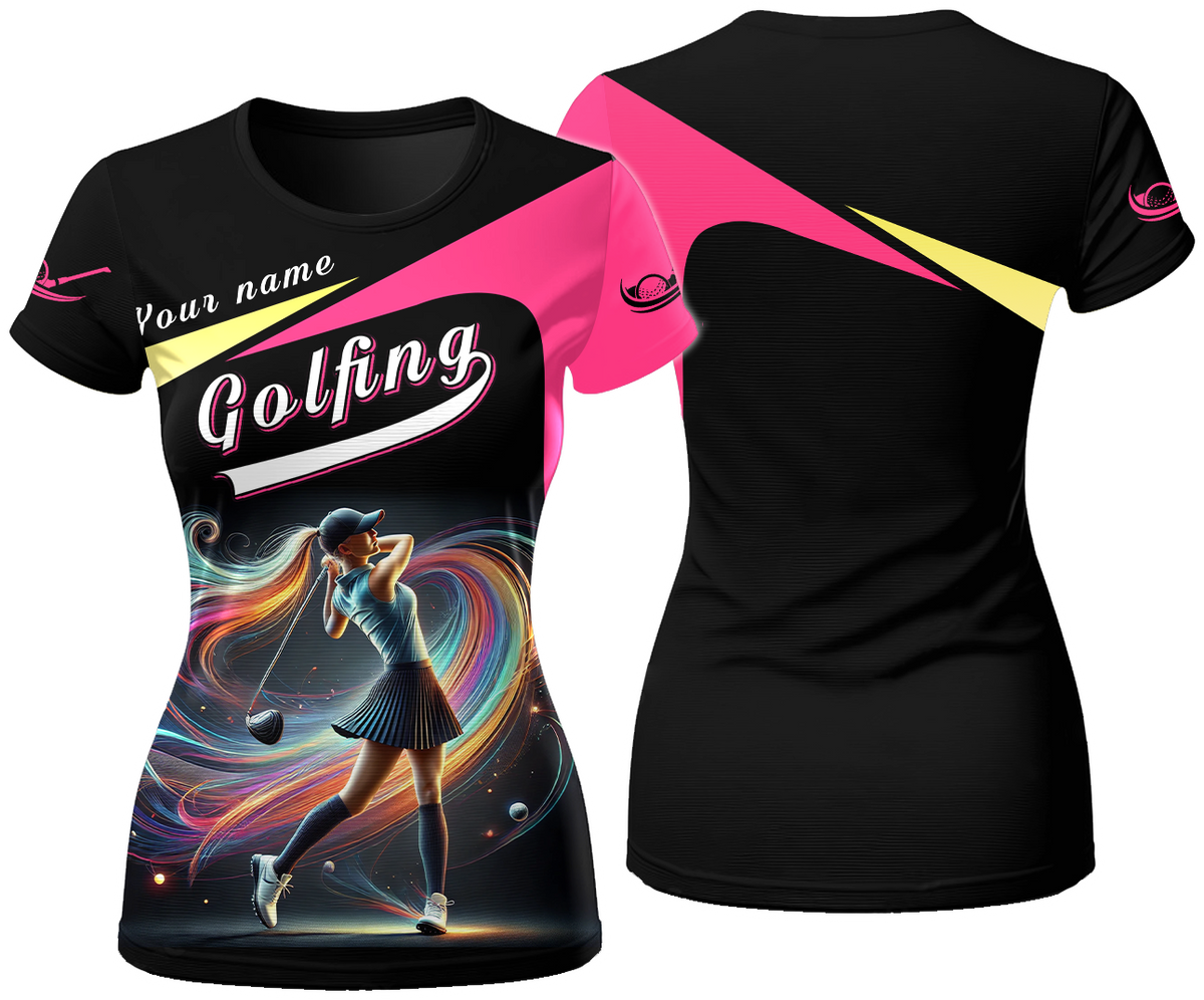 Colorful Swing Shirt, Golfing Custom Womens Golf Polo Shirt, Funny Golf Shirt, Gift For Golfers