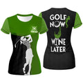 Golf Now Wine Later Custom Womens Golf Polo Shirt, Golfing Apparel, Womens Golf Gifts