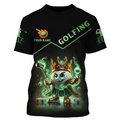 Golf King Green Fire, Custom Name Men's Golf Polo Shirt, Funny Golf Polo Shirt, Gift For Golfers
