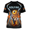 Golf Ball Fire Custom Golfing Men's Golf Polo Shirt, Golfing Apparel, Mens Golf Gift