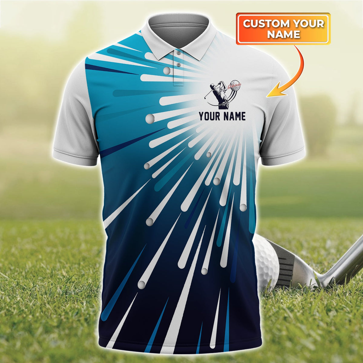 Golf - Personalized Name 3D Polo Shirt For Golfers