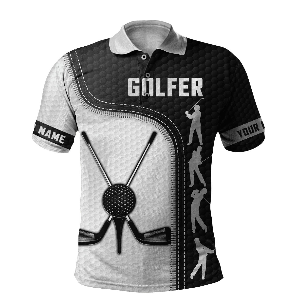 Golf Swing Personalize Name Golf Polo Shirt, Golf Apparel, Golf Gift For Men