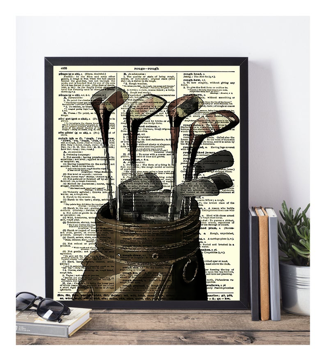 Vintage Golf Club Canvas, Golf Canvas Wall Art, Gifts For Golf Lovers