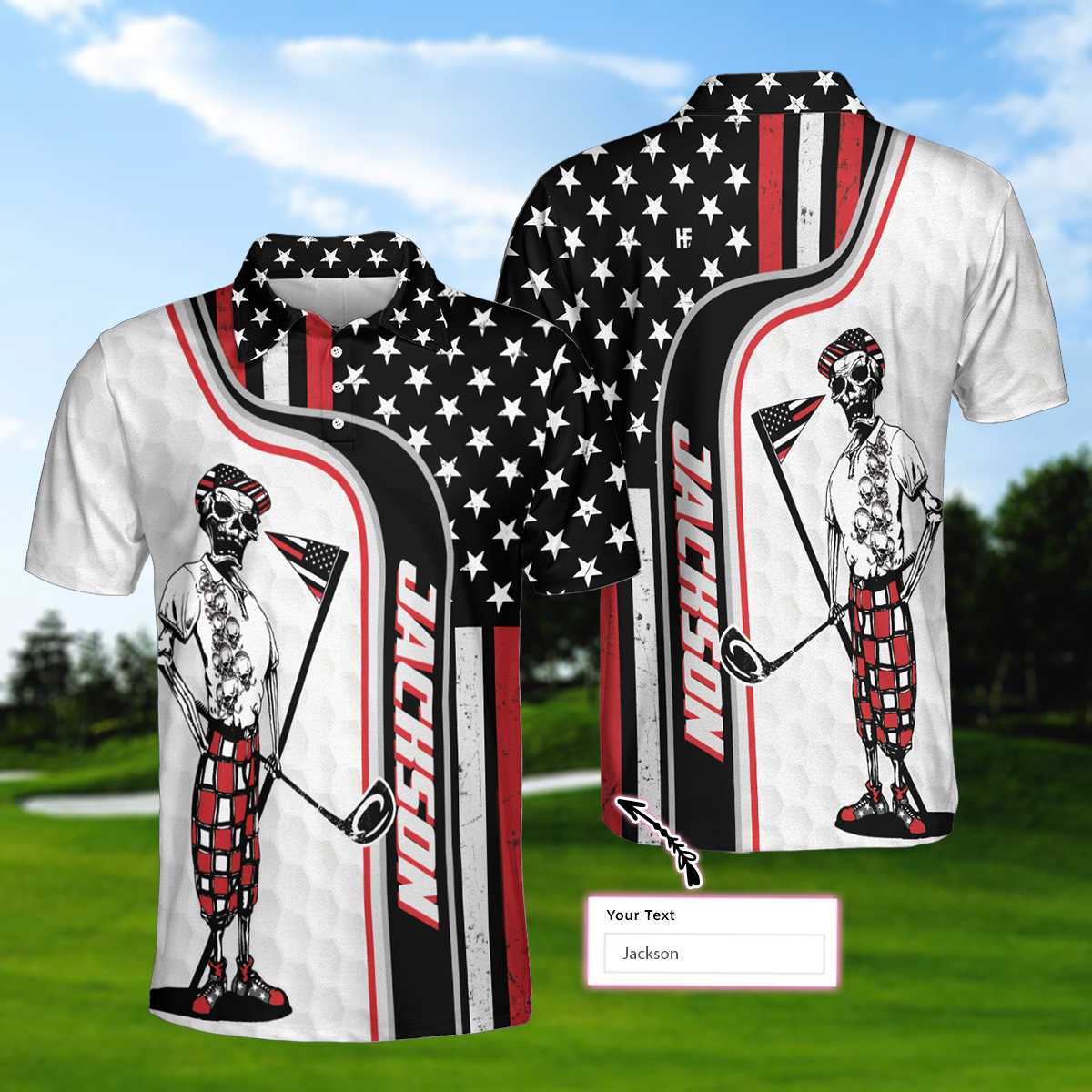 Ghost Golfer Men's Polo Shirt, Golfing Apparel, Mens Golf Gift