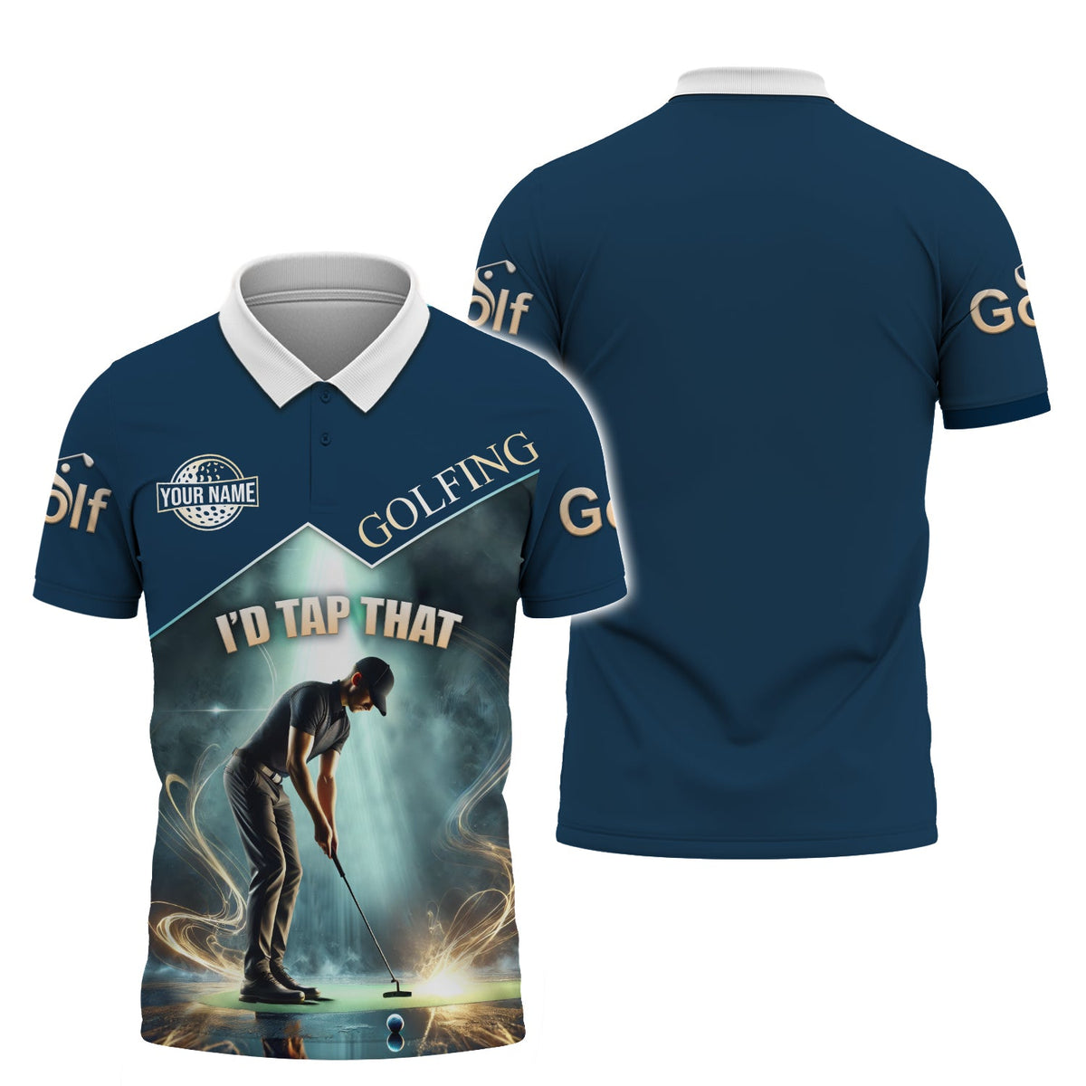 I'd Tap That Custom Golf Polo Shirt, Gift For Golfers, Golf Gift For Men