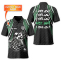 I Hate Golf Custom Men's Golf Polo Shirt, Funny Golf Shirt, Gift For Golfer