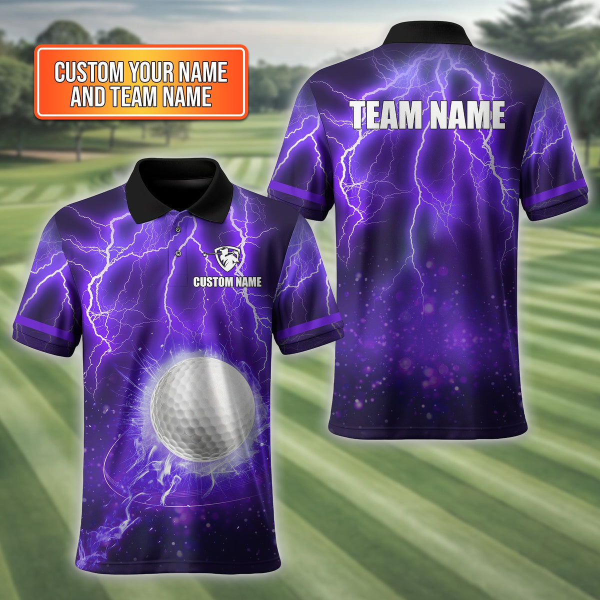 Custom Men's Golf Polo Shirt With Team Name, Golfing Apparel, Gift For Golfers