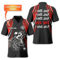 I Hate Golf Custom Men's Golf Polo Shirt, Funny Golf Shirt, Gift For Golfer