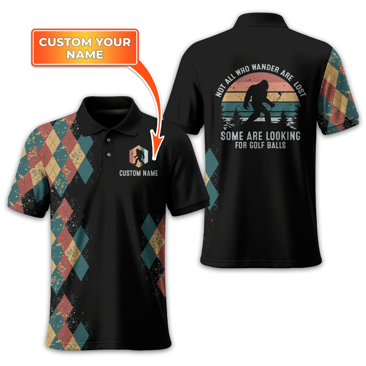 Not All Who Wander Are Lost Personalized Golf Polo Shirt, Golf Shirt For Men, Gift For Golfers