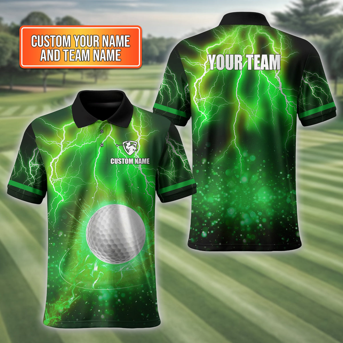 Custom Men's Golf Polo Shirt With Team Name, Golfing Apparel, Gift For Golfers