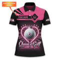 Queen Of Golf Custom Womens Golf Polo Shirt, Golfing Apparel, Womens Golf Gifts