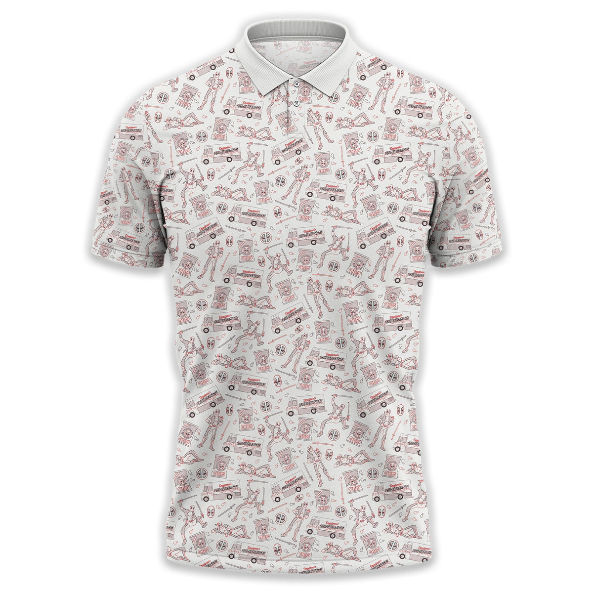 Deadpool Chips and Chimi Men's Golf Polo Shirt, Golfing Apparel, Gift For Golfers