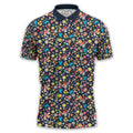 Floral Swallows Men's Golf Polo Shirt, Golfing Apparel, Gift For Golfers