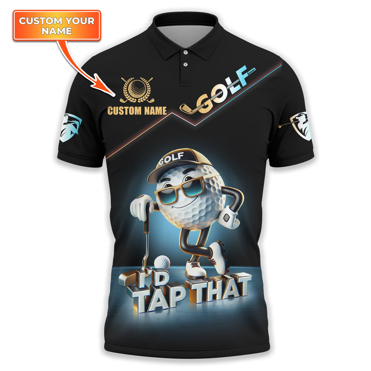 I'd Tap That Customize Golf Polo Shirt, Funny Golf Shirt, Golfing Apparel, Gift For Golfers
