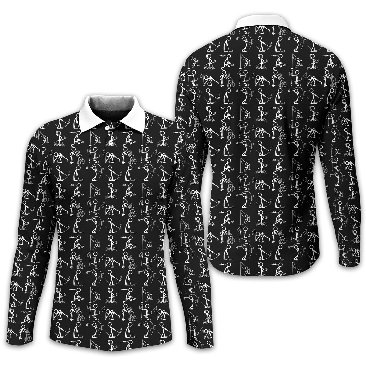 Black Golf Polo Shirt, Funny Golf Shirt, Gift For Golfers