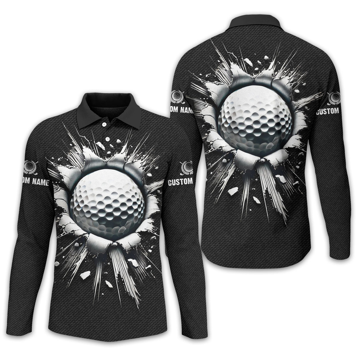 Personalized Black Golf Polo Shirt, Golf Shirt, Gift For Golfers