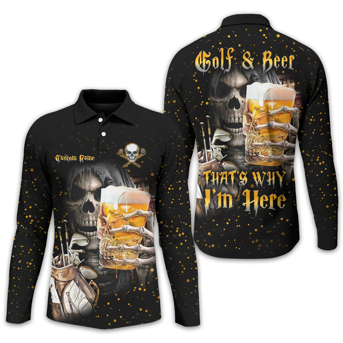 Golf And Beer Personalized Polo Golf Shirt, Gift For Golfers, Golf Gift Ideas