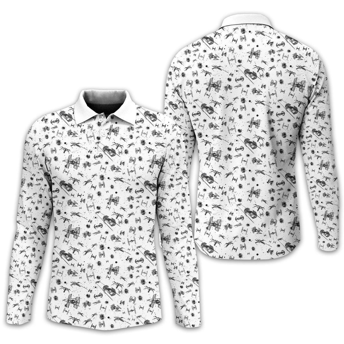 White Galaxy Golf Polo Shirt, Gift For Golfers, Golf Gift For Men