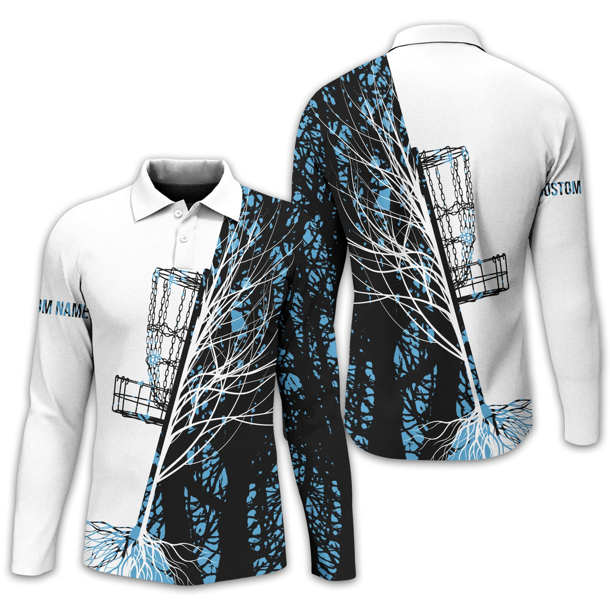 Personalized Tree And Basket Golf Polo Shirt, Gift For Golfers, Golf Gift For Men