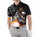 Golf And Beer That's Why I'm Here Custom Skull Golf Polo Shirt, Gift For Golfers, Golf Gift For Men