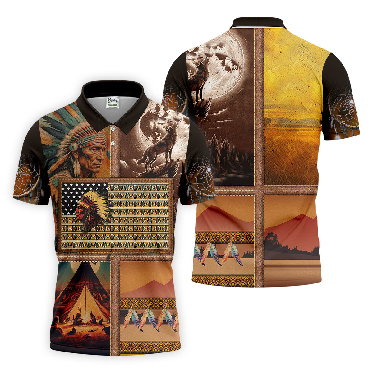 Native Heritage Golf Tops For Men, Native American Ancestry Polo Shirts For Men, Indigenous Peoples Month