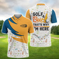 Golf And Beer That's Why I'm Here, Golfing Apparel, Golf Clothing, Mens Golf Gift