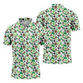 Leopard Pattern St Patrick's Day Shamrock Golf Shirt, Fun Golf Shirts For Men, Polo Shirts For Men