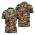 Hawaiian Tiki Tropical Floral Golf Shirts For Men, Polo Shirts For Men, Golfing Apparel