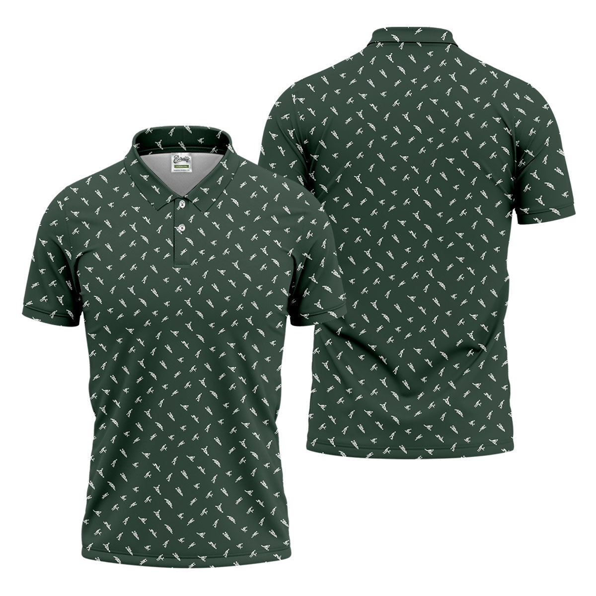 Naughty Position Dark Green Fun Golf Shirts For Men, Valentines Golf Gift, Polo Shirts For Men, Golf Gift For Men