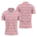 Pink Xmas Tree Santa Claus Pattern Christmas Golf Shirt, Polo Shirts For Men, Golf Gift For Men