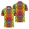 Colorful Interlaced Ribbon Pattern Hawaiian Golf Polo, Golf Tops For Men, Golfing Apparel
